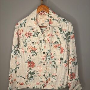 Vintage April Cornell Floral Cotton Jacket – Cottagecore Boho – Size S